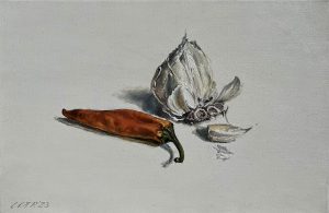 "On a white background" III, oil on canvas, 20/30 cm, 2023, private collection