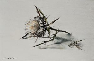 "On a white background" V, oil on canvas, 20/30 cm, 2023, private collection